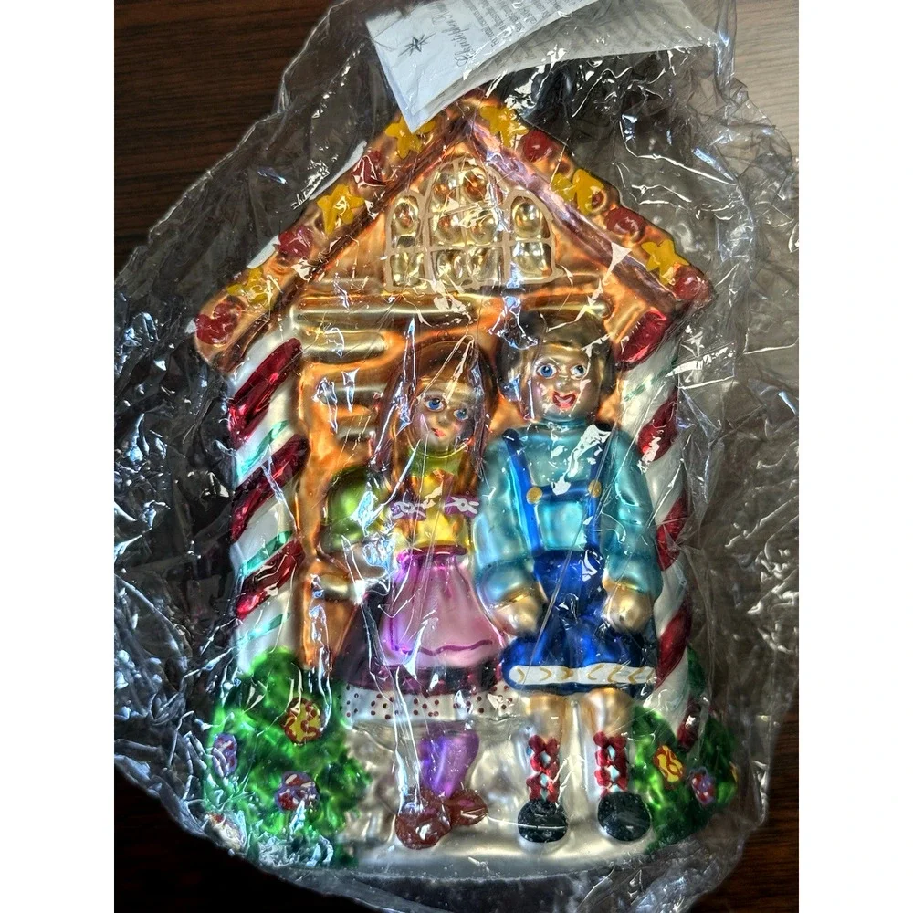 Vintage 1999 Christopher Radko Hansel & Gretel Double Sided Glass Ornament NIB